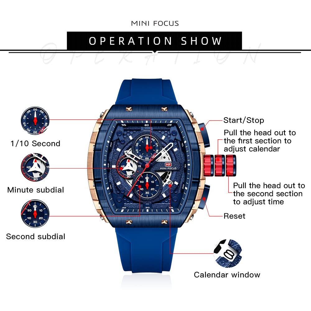 Foto 6 pulgar | Reloj Mf Mini Focus Fashion Sport Cronógrafo Impermeable para Hombre - Venta Internacional