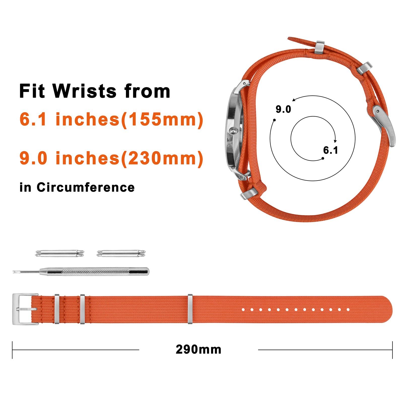 Foto 5 pulgar | Correa de Reloj Annefit de Nailon - Venta Internacional
