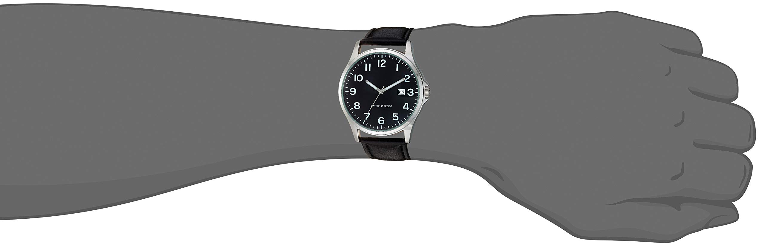 Foto 3 | Reloj Amazon Essentials Plateado para Hombre - Venta Internacional