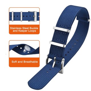 Foto 3 | Correa de Reloj Annefit Impermeable con Hebilla Plateada - Venta Internacional
