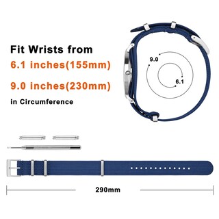 Foto 4 | Correa de Reloj Annefit Impermeable con Hebilla Plateada - Venta Internacional