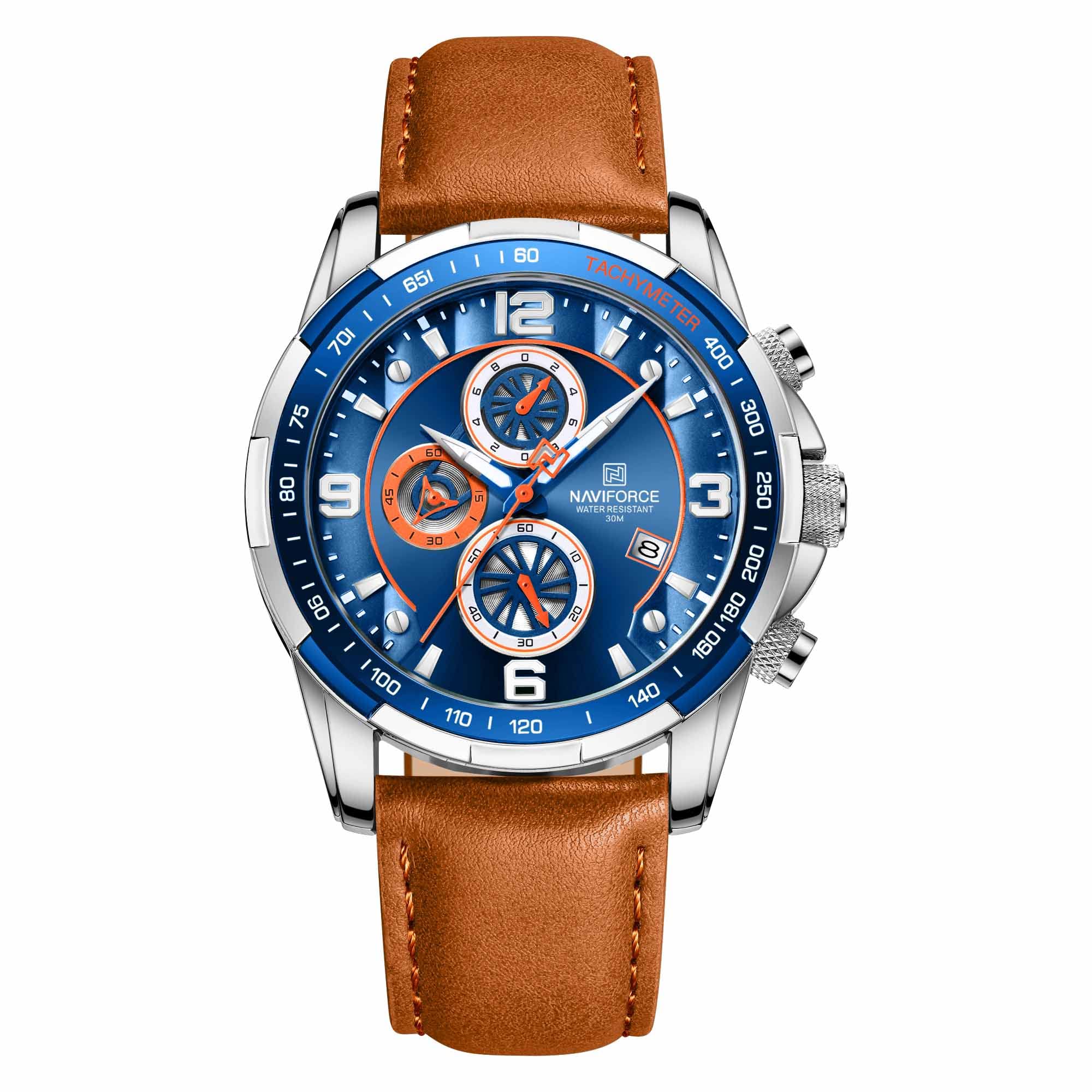 Foto 2 pulgar | Reloj Naviforce Sport Analógico de Cuarzo con Cronógrafo de Cuero para Hombre - Venta Internacional