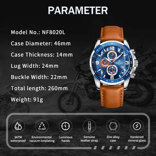 Foto 2 | Reloj Naviforce Sport Analógico de Cuarzo con Cronógrafo de Cuero para Hombre - Venta Internacional