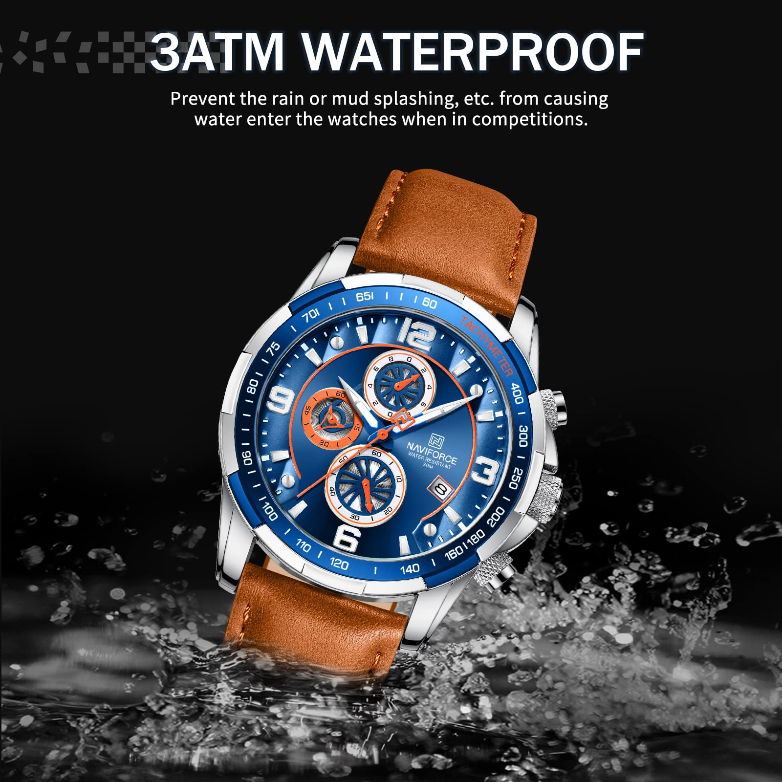 Foto 5 pulgar | Reloj Naviforce Sport Analógico de Cuarzo con Cronógrafo de Cuero para Hombre - Venta Internacional