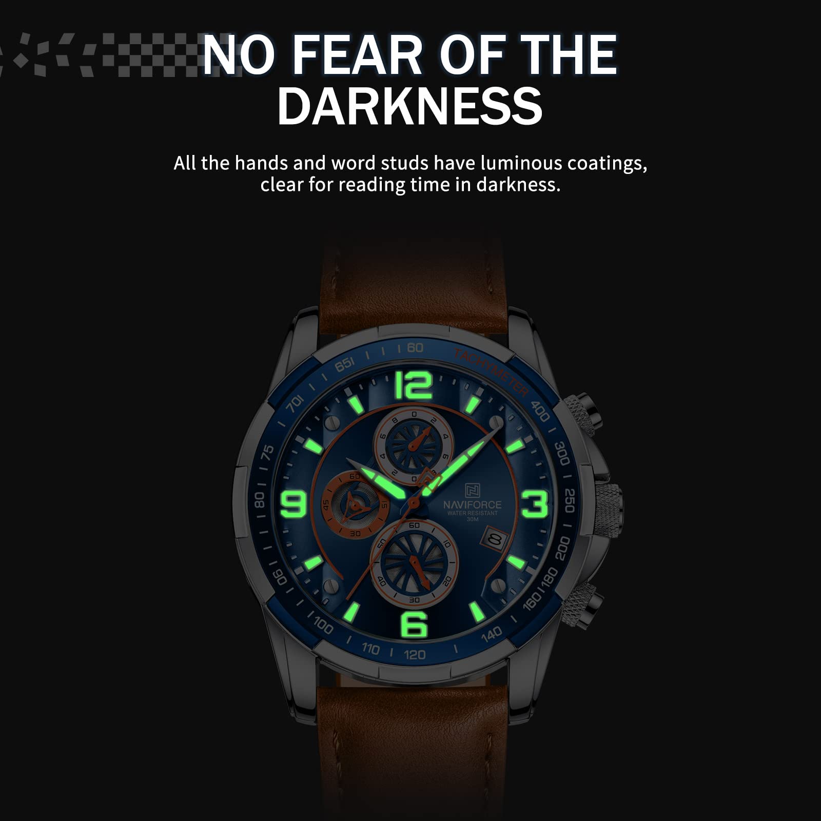Foto 6 pulgar | Reloj Naviforce Sport Analógico de Cuarzo con Cronógrafo de Cuero para Hombre - Venta Internacional