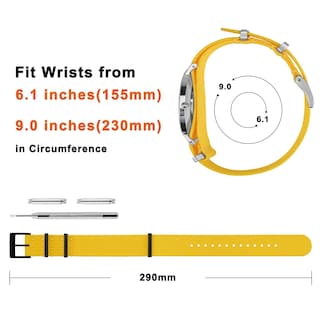 Foto 4 | Correa de Reloj Annefit de Nailon Resistente al Agua 20mm con Hebilla Negra