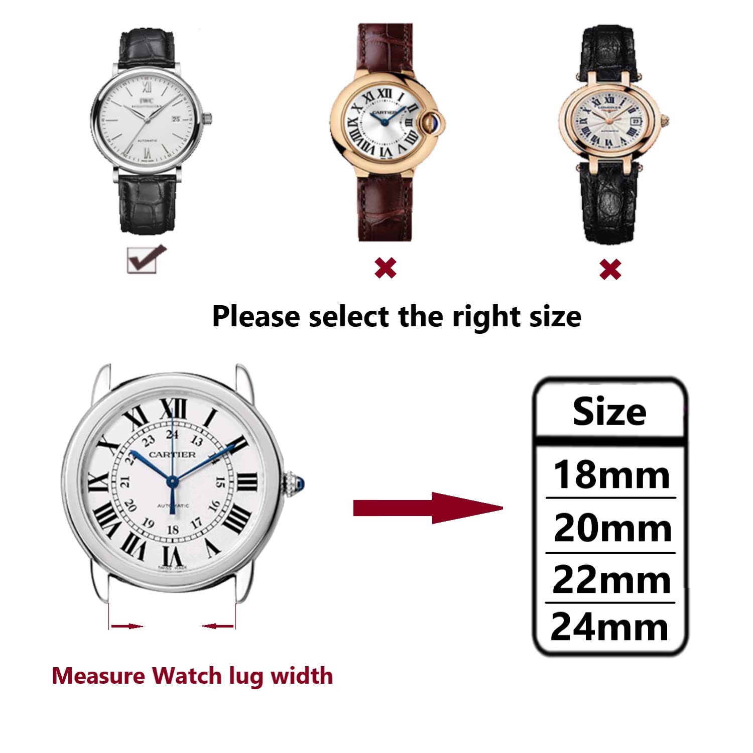 Foto 5 | Correa de Reloj Moran Quick Release Leather 18 mm - 24 mm