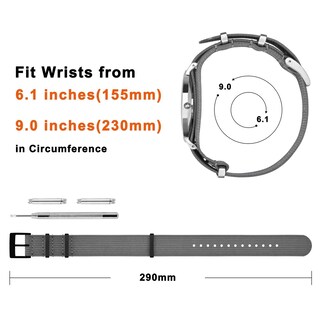 Foto 4 | Correa de Reloj Annefit Impermeable Color Gris - Venta Internacional