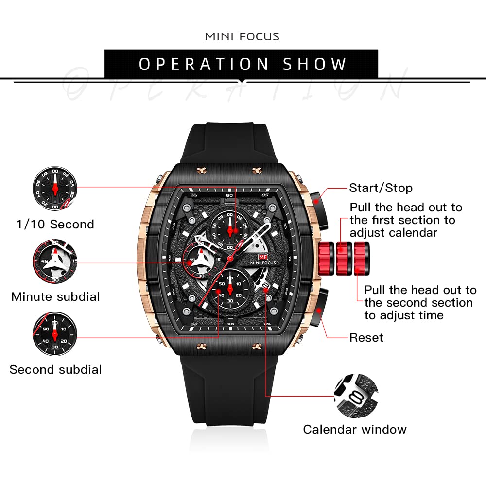 Foto 6 pulgar | Reloj Mini Focus Unique Cronógrafo para Hombre - Venta Internacional