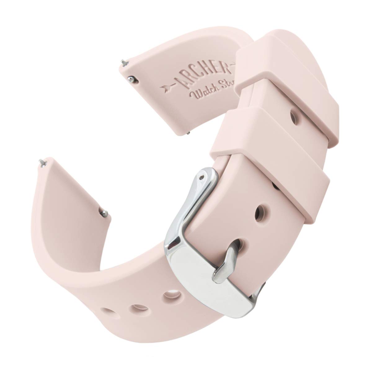 Correa de Reloj Archer Silicone Quick Release 22mm en Rosa Pálido