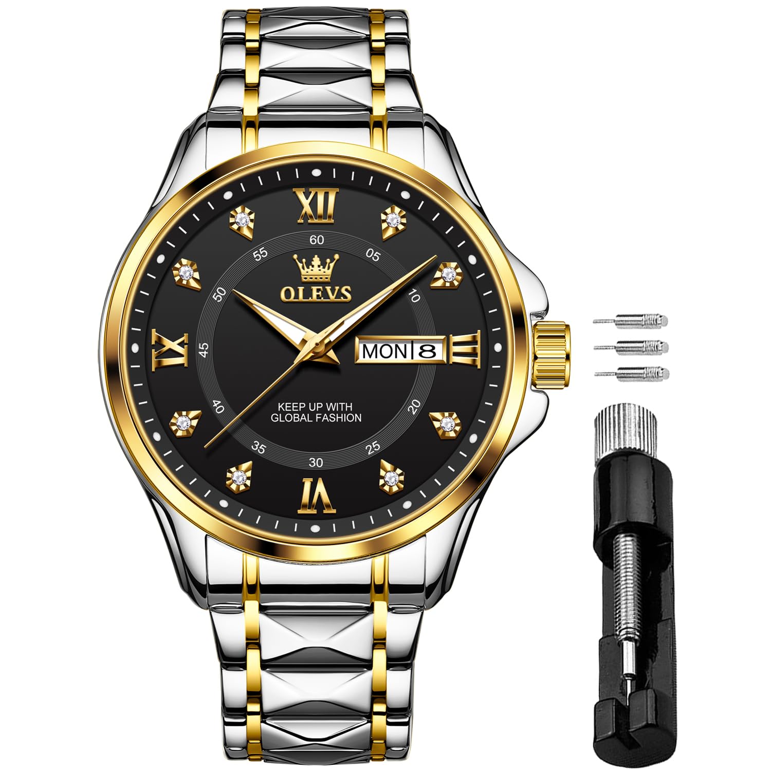 Reloj Olevs Plateado para Hombre-Venta Internacional