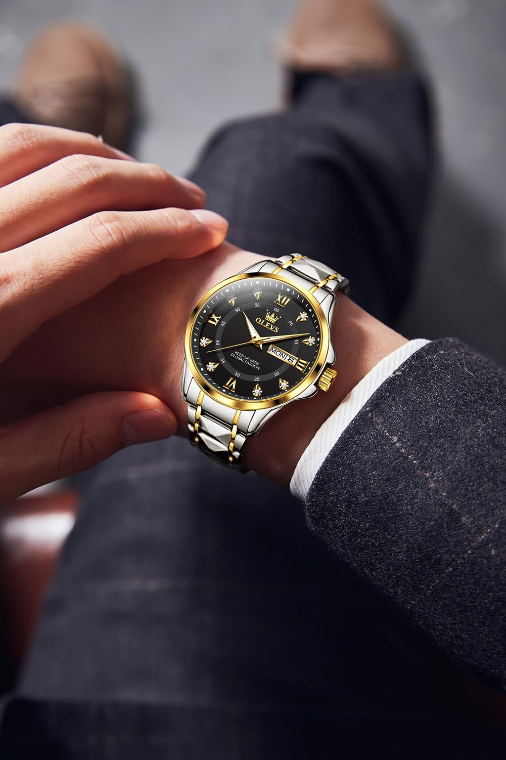 Foto 4 pulgar | Reloj Olevs Plateado para Hombre-Venta Internacional