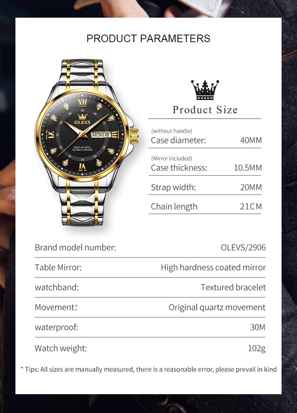Foto 5 pulgar | Reloj Olevs Plateado para Hombre-Venta Internacional