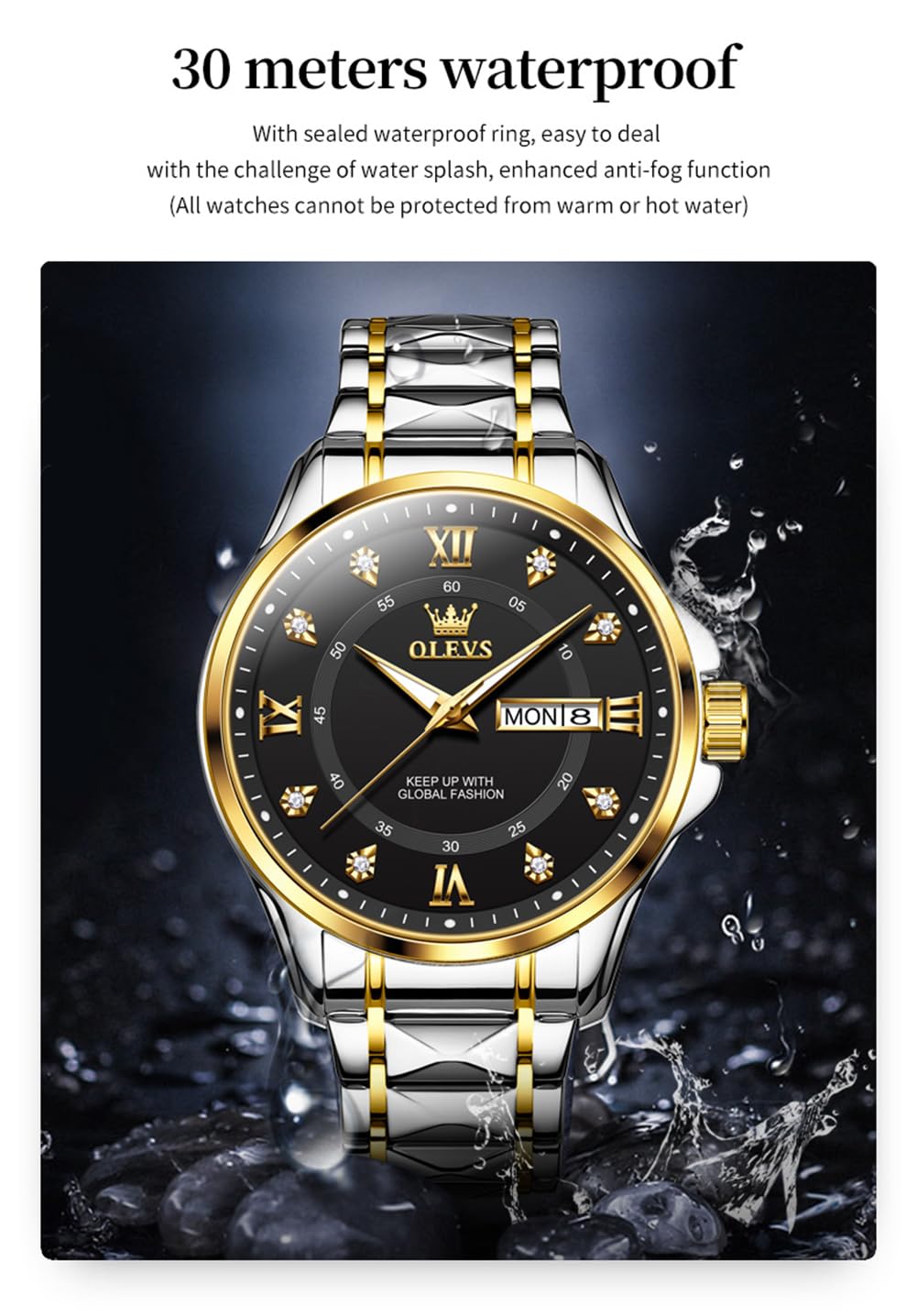 Foto 7 pulgar | Reloj Olevs Plateado para Hombre-Venta Internacional
