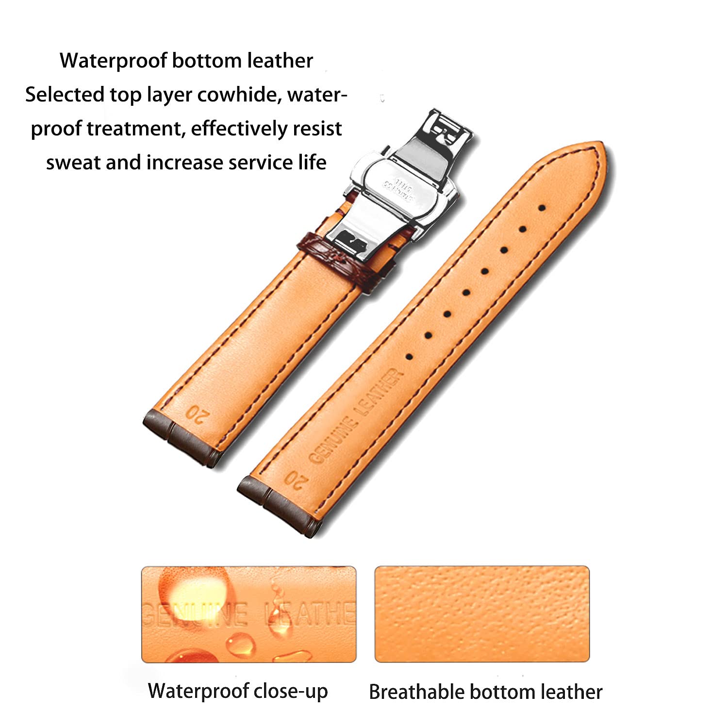 Foto 4 pulgar | Correa de Reloj Moran de Piel  - Venta Internacional