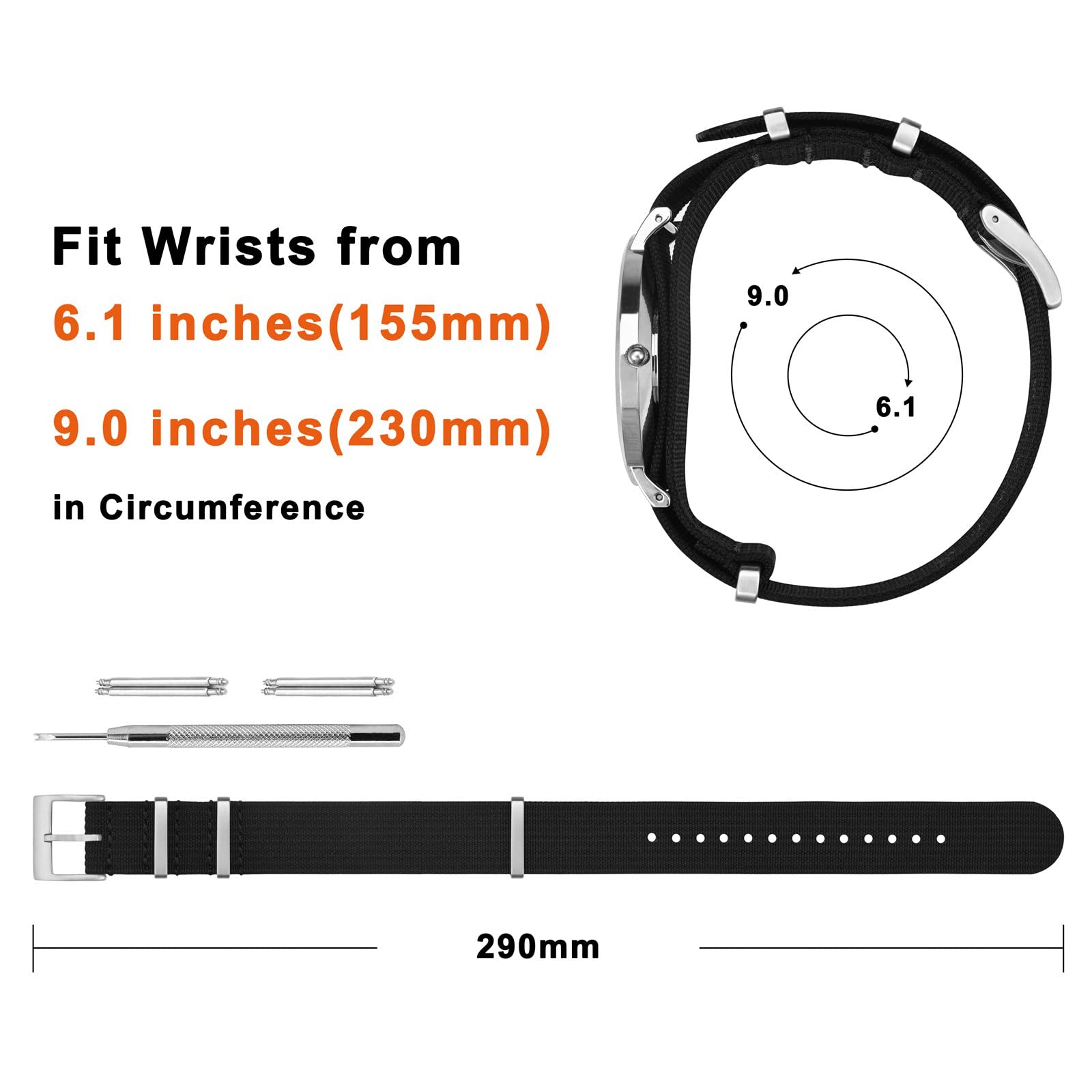 Foto 5 pulgar | Correa de Reloj Annefit Negro- Venta Internacional