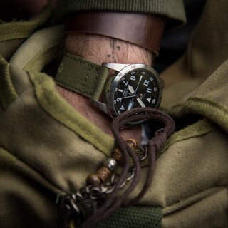 Foto 4 | Correa de reloj Archer Canvas de Cierre Rápido 20mm en Color Oliva Desteñido