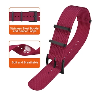 Foto 3 | Correa de Reloj Annefit con Hebilla Color Rojo - Venta Internacional