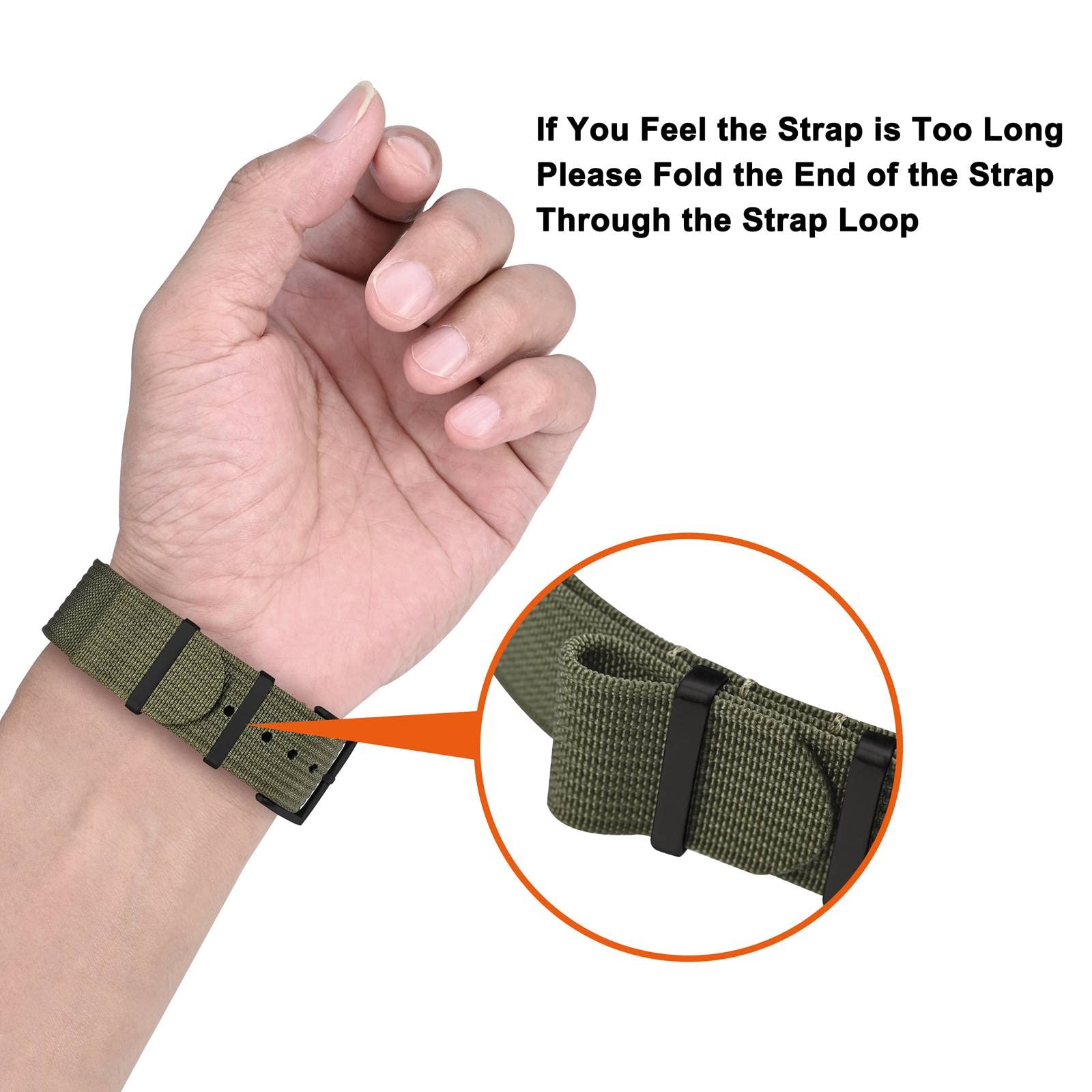 Foto 7 pulgar | Correa de Reloj Annefit Impermeable Verde Militar - Venta Internacional