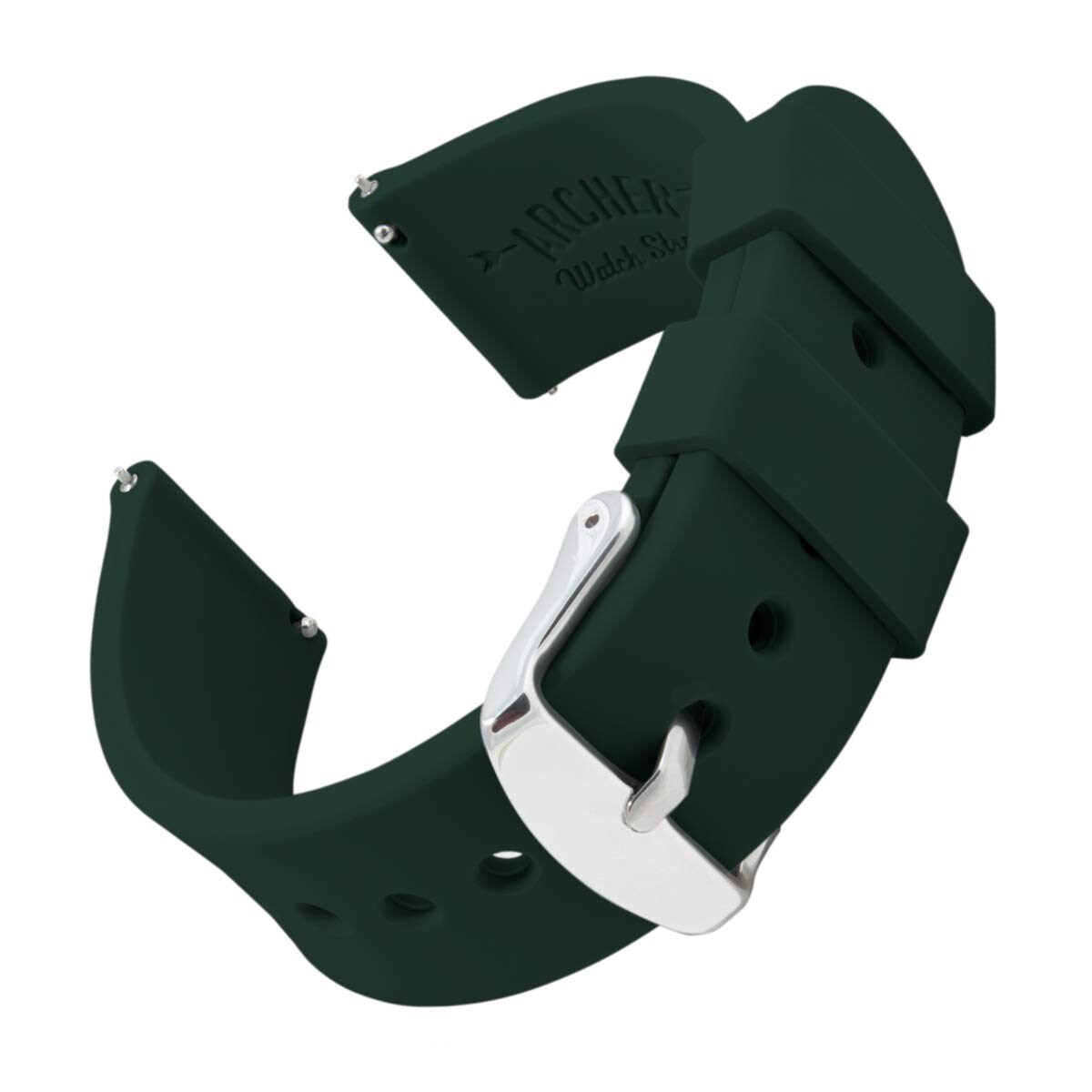 Pulseras de Reloj Archer Silicone Quick Release 18 mm color Verde - Venta Internacional $644
