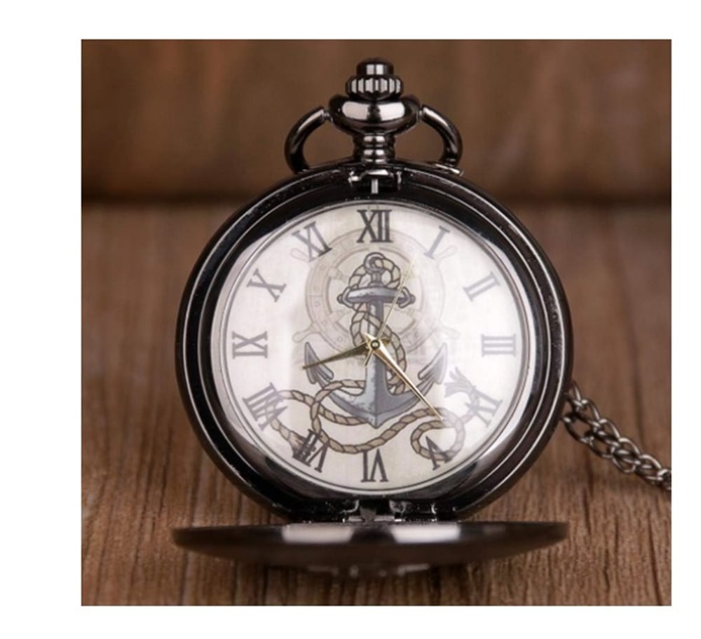 Foto 4 pulgar | Reloj de Bolsillo Vintage Black Anchor Material de Alta Calidad - Venta Internacional