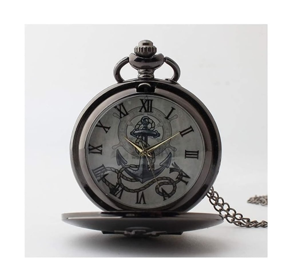 Foto 4 | Reloj de Bolsillo Vintage Black Anchor Material de Alta Calidad - Venta Internacional