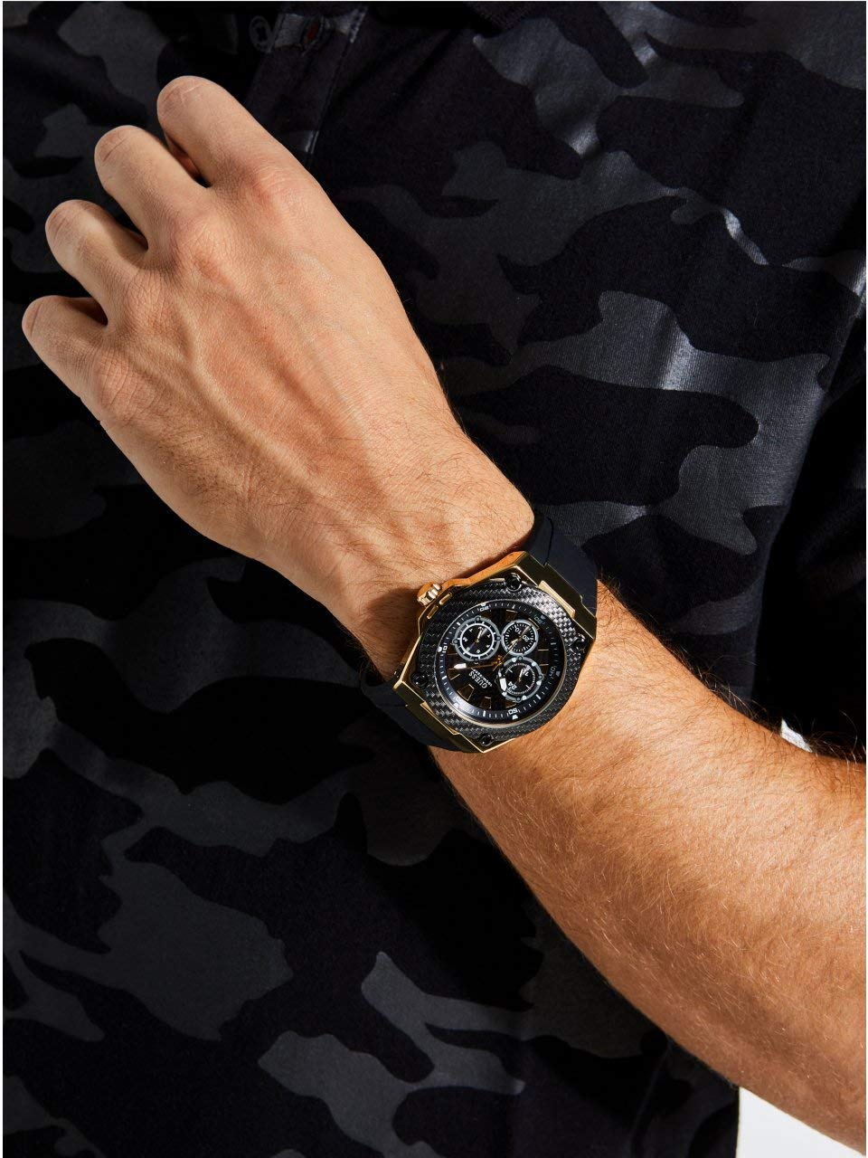 Foto 3 pulgar | Reloj Guess U1049g5 Negro de Silicona Resistente A Las Manchas - Venta Internacional