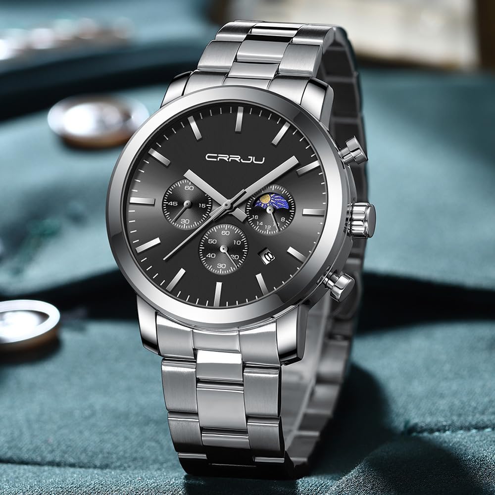 Foto 4 pulgar | Reloj Crrju Luxury Business de Acero Inoxidable para Hombre - Venta Internacional