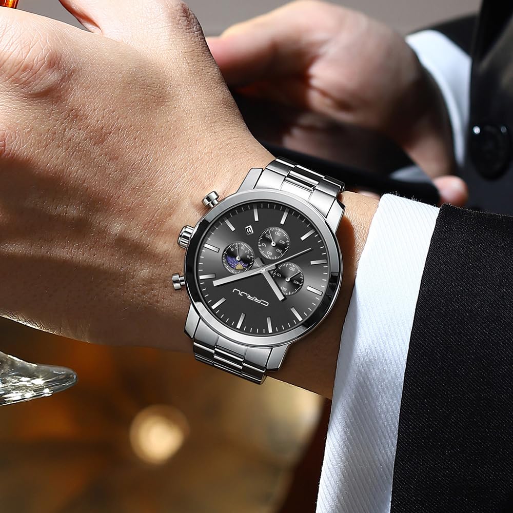 Foto 5 pulgar | Reloj Crrju Luxury Business de Acero Inoxidable para Hombre - Venta Internacional
