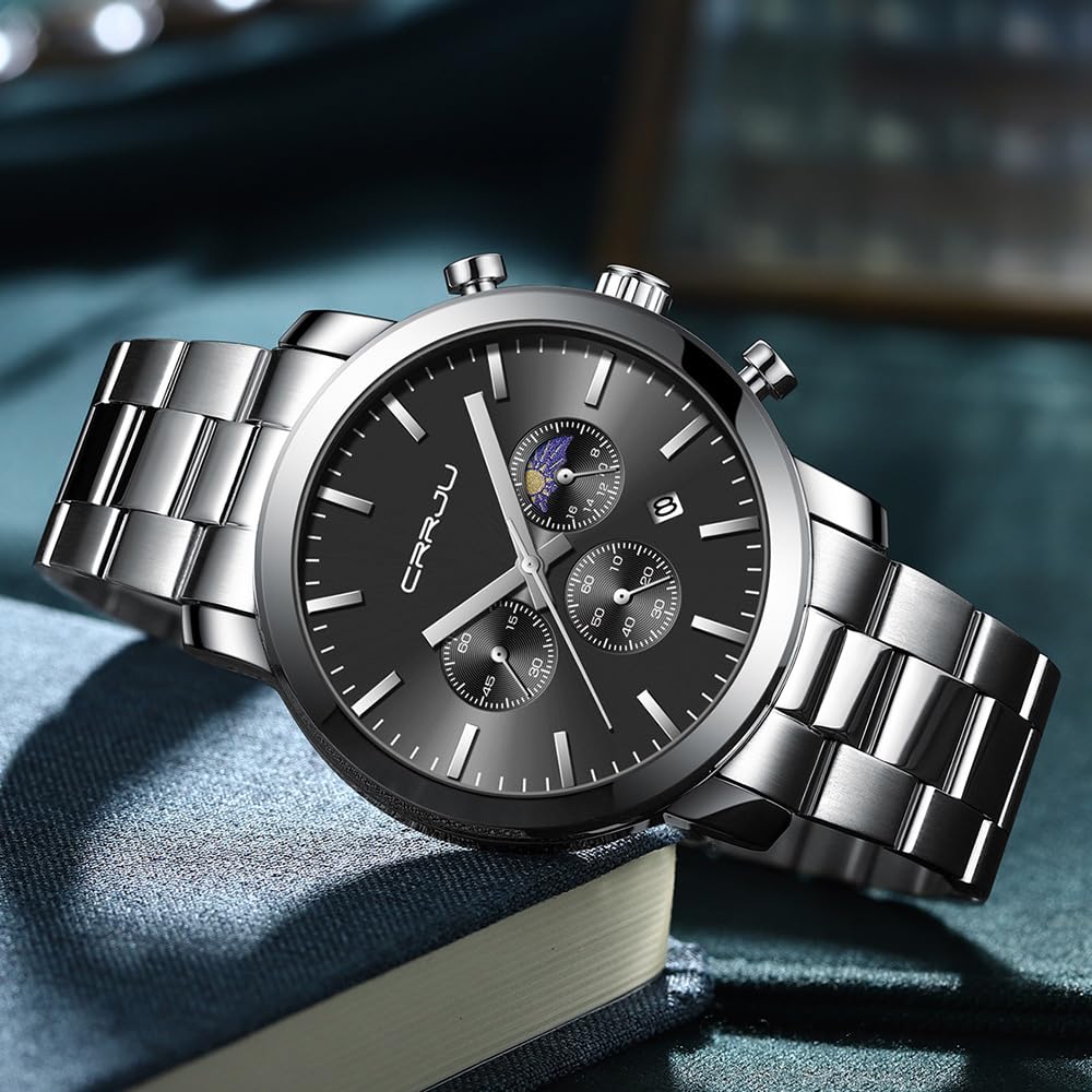 Foto 6 pulgar | Reloj Crrju Luxury Business de Acero Inoxidable para Hombre - Venta Internacional