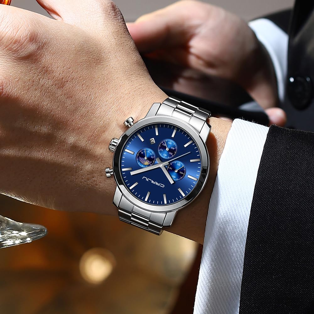 Foto 7 pulgar | Reloj Crrju Luxury Business de Acero Inoxidable para Hombre - Venta Internacional