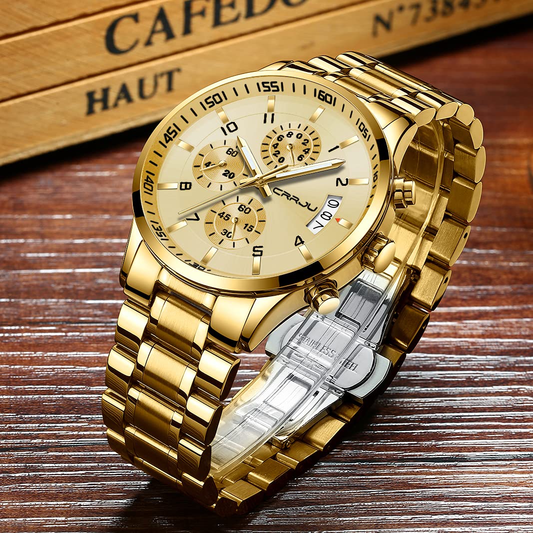 Foto 3 pulgar | Reloj Crrju Golden Luxury Business para Hombre - Venta Internacional