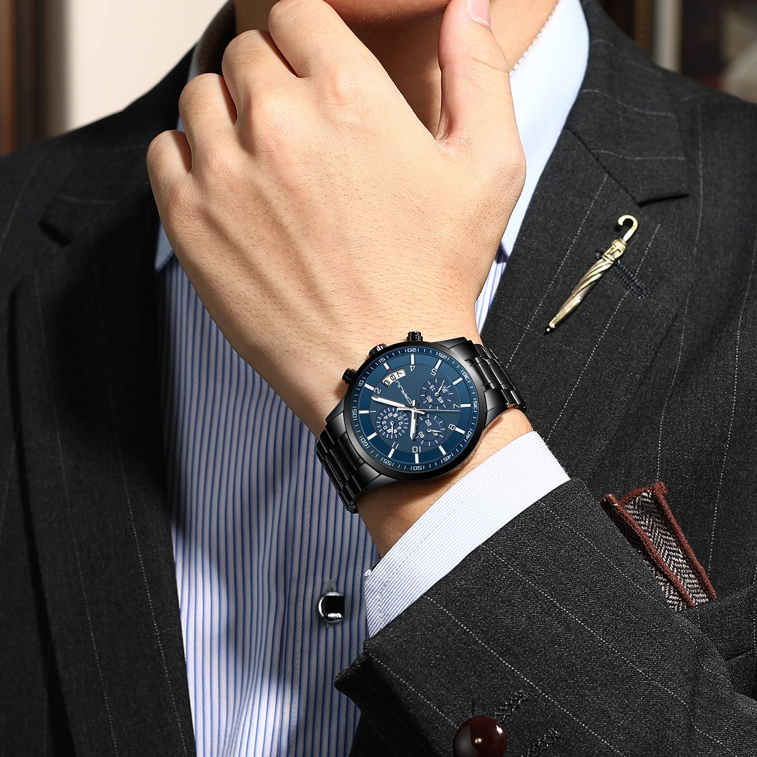 Foto 5 | Reloj Crrju Negro para Hombre-Venta Internacional