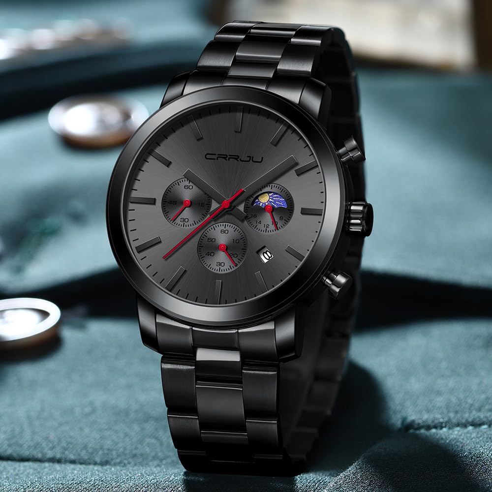 Foto 4 pulgar | Reloj Crrju Luxury Business de Acero Inoxidable Impermeable para Hombre - Venta Internacional