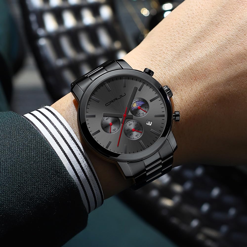 Foto 5 pulgar | Reloj Crrju Luxury Business de Acero Inoxidable Impermeable para Hombre - Venta Internacional