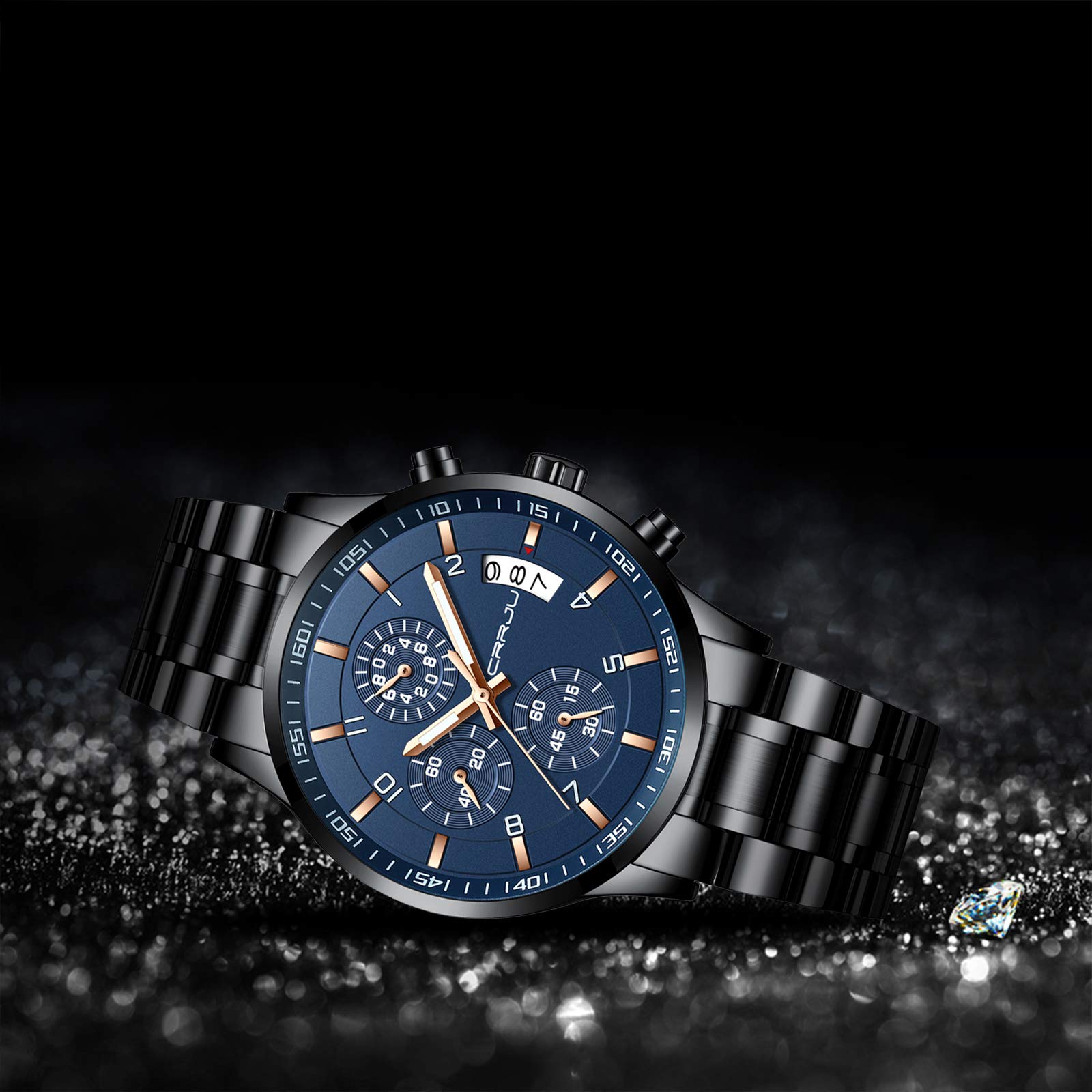 Foto 5 pulgar | Reloj Crrju Negro para Hombre-Venta Internacional