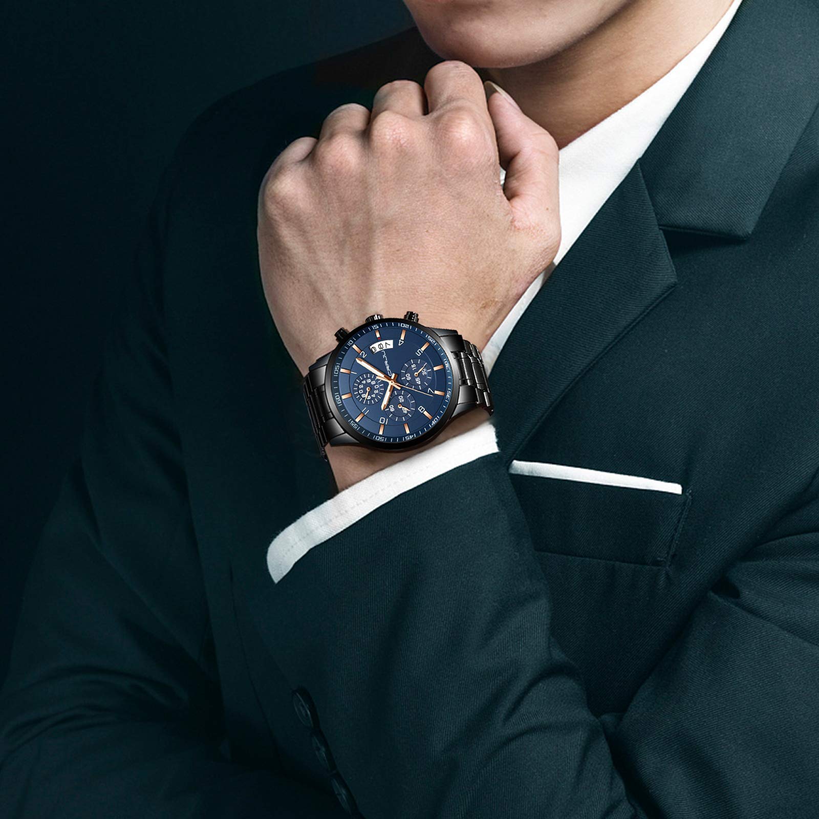 Foto 6 pulgar | Reloj Crrju Negro para Hombre-Venta Internacional