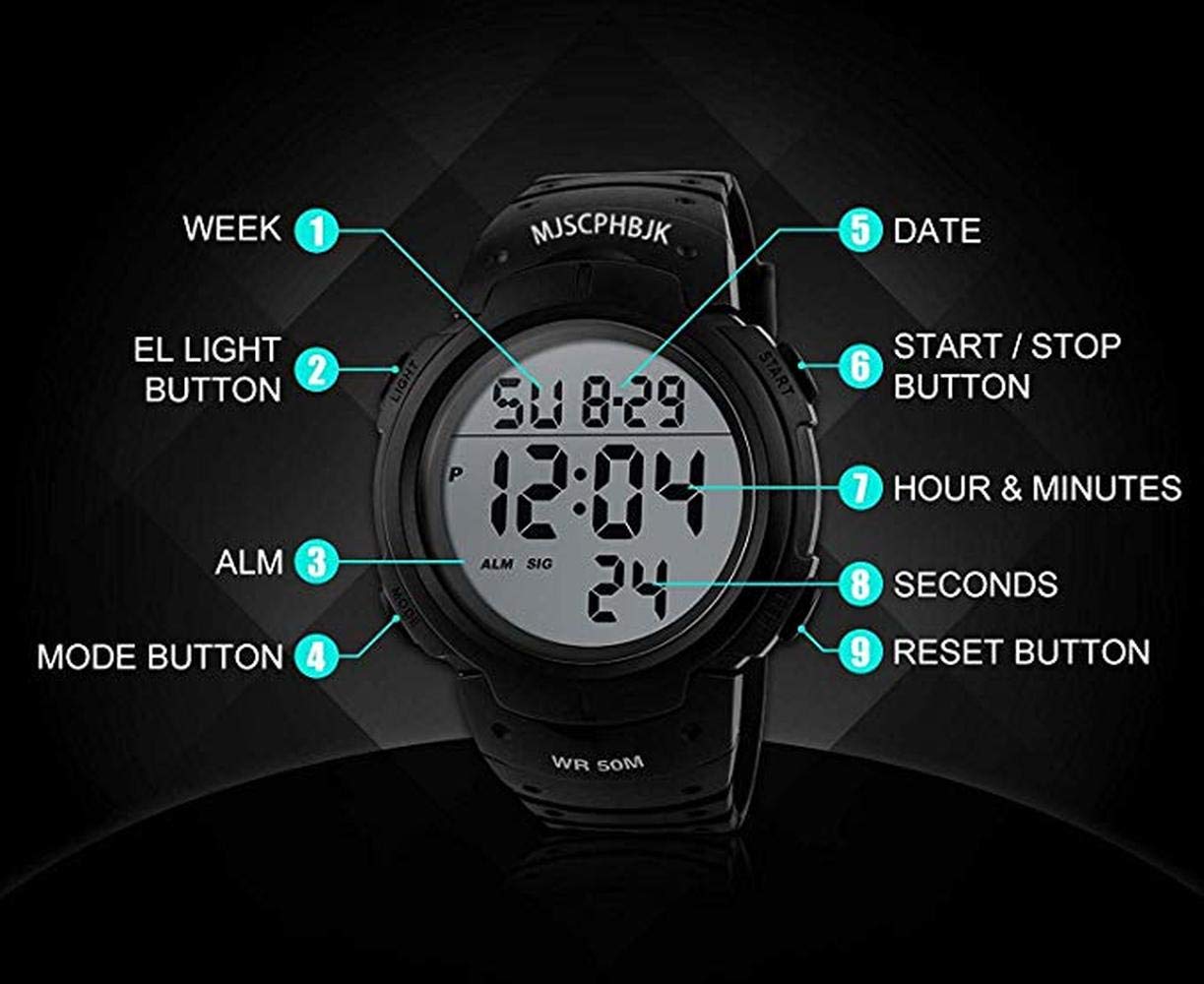 Foto 3 pulgar | Reloj Deportivo Digital Skmei Mjscphbjk Impermeable Para Hombre - Venta Internacional.