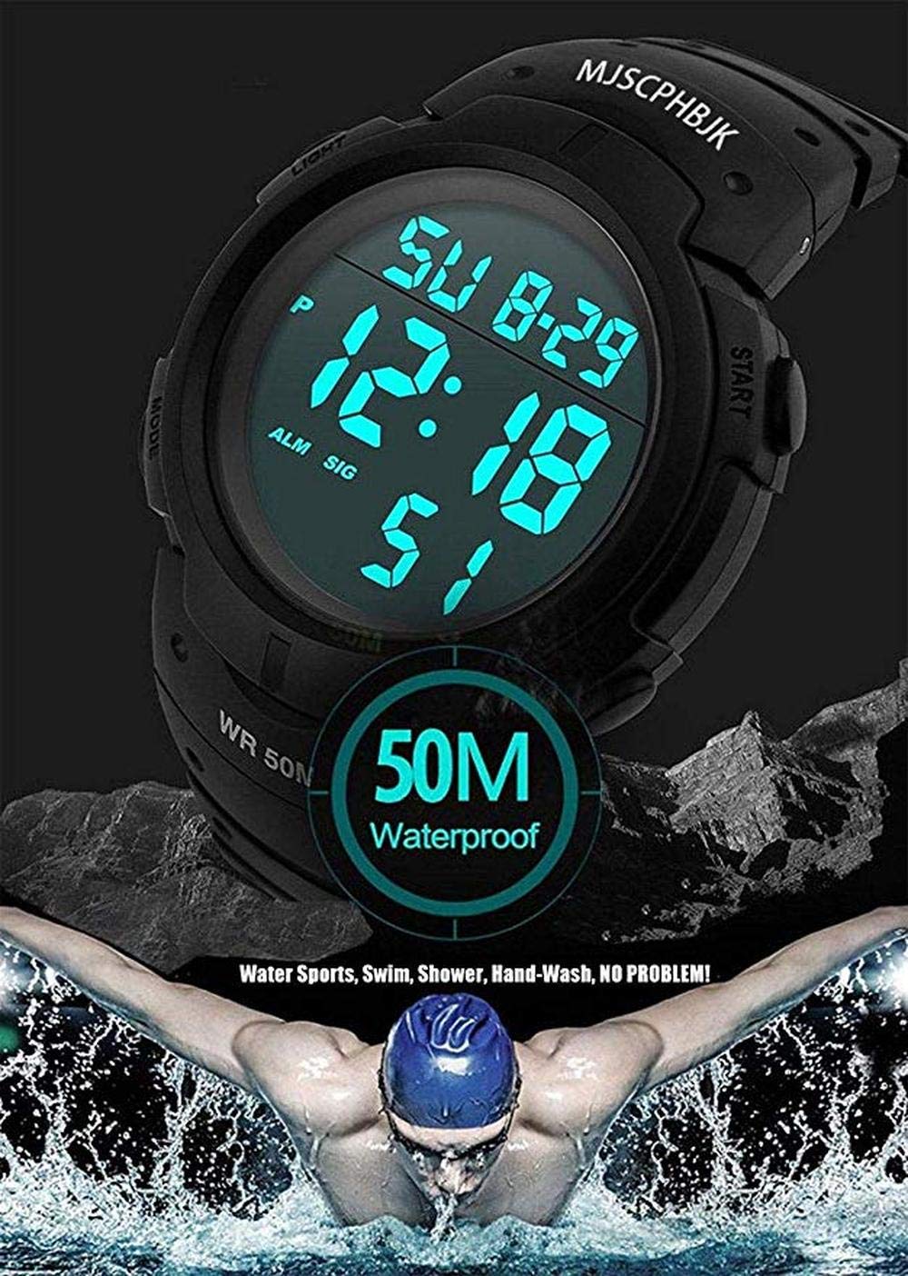 Foto 6 pulgar | Reloj Deportivo Digital Skmei Mjscphbjk Impermeable Para Hombre - Venta Internacional.