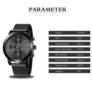 Foto 5 | Reloj Crrju Fashion Business de Acero Inoxidable para Hombre - Venta Internacional