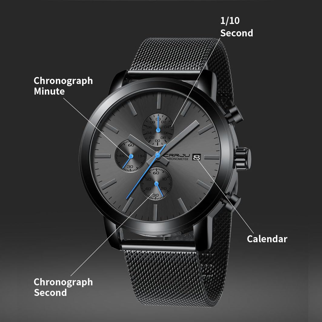 Foto 7 pulgar | Reloj Crrju Fashion Business de Acero Inoxidable para Hombre - Venta Internacional