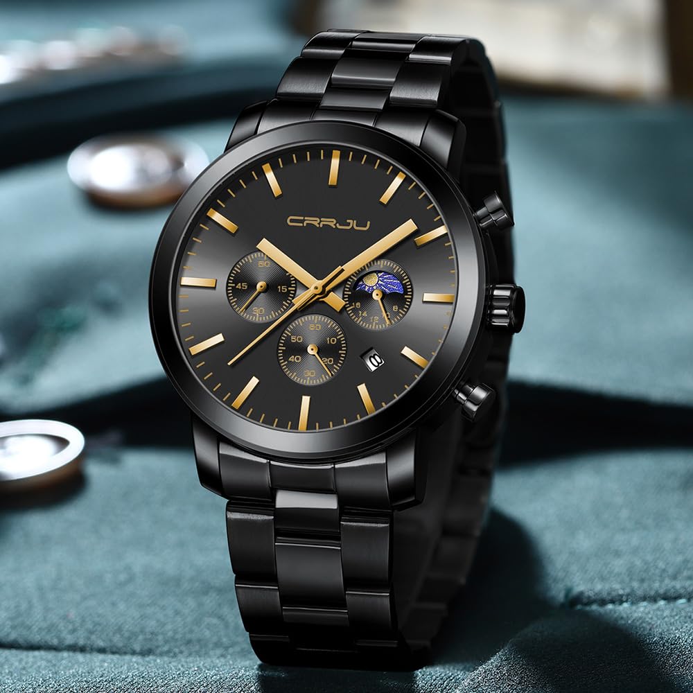 Foto 4 pulgar | Reloj Crrju Luxury Business de Acero Inoxidable Impermeable para Hombre - Venta Internacional