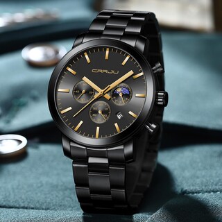 Foto 3 | Reloj Crrju Luxury Business de Acero Inoxidable Impermeable para Hombre - Venta Internacional