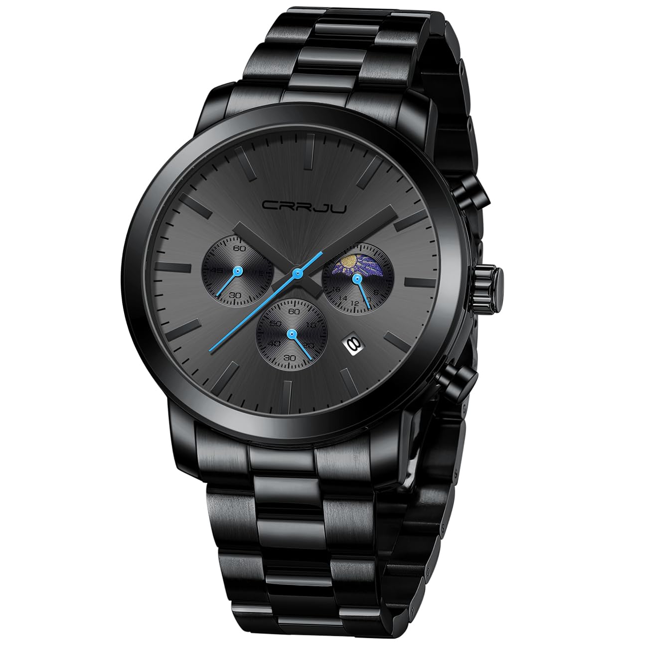 Reloj Crrju The Moon de Acero Inoxidable Impermeable para Hombre - Venta Internacional