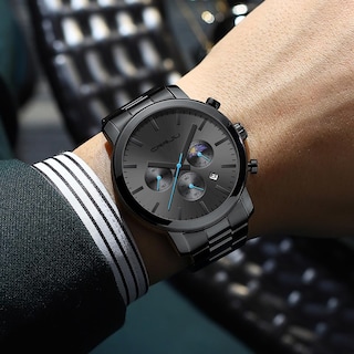 Foto 3 | Reloj Crrju The Moon de Acero Inoxidable Impermeable para Hombre - Venta Internacional