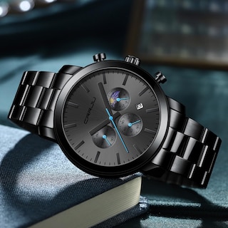 Foto 4 | Reloj Crrju The Moon de Acero Inoxidable Impermeable para Hombre - Venta Internacional