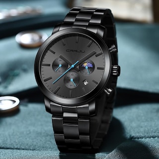 Foto 5 | Reloj Crrju The Moon de Acero Inoxidable Impermeable para Hombre - Venta Internacional