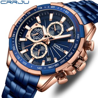 Foto 2 | Reloj CRRJU Analógico con Cronógrafo y Fecha para Hombre - Venta Internacional