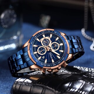 Foto 3 | Reloj CRRJU Analógico con Cronógrafo y Fecha para Hombre - Venta Internacional