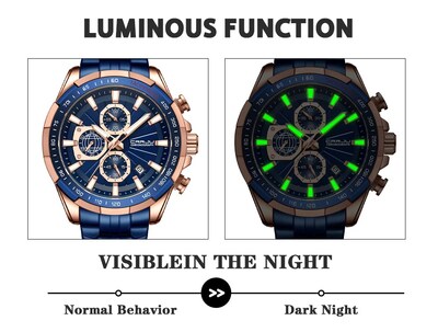 Foto 5 | Reloj CRRJU Analógico con Cronógrafo y Fecha para Hombre - Venta Internacional